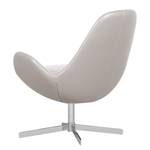 Fauteuil Houston II echt leer Echt leer Neka: Lichtgrijs - Chrome