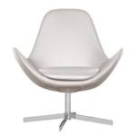 Fauteuil Houston II echt leer Echt leer Neka: Lichtgrijs - Chrome