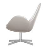 Fauteuil Houston II echt leer Echt leer Neka: Lichtgrijs - Chrome