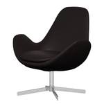 Fauteuil Houston II echt leer Echt leer Neka: Zwart - Chrome