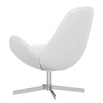 Fauteuil Houston II echt leer Echt leer Neka: Wit - Chrome