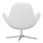 Fauteuil Houston II echt leer Echt leer Neka: Wit - Chrome