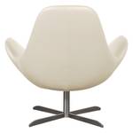 Fauteuil Houston II Cuir véritable Cuir véritable Neka : Crème - Acier inoxydable