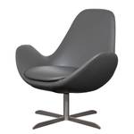 Fauteuil Houston II Cuir véritable Cuir véritable Neka : Gris - Acier inoxydable