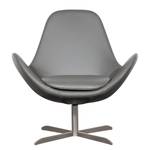 Fauteuil Houston II Cuir véritable Cuir véritable Neka : Gris - Acier inoxydable