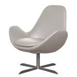 Fauteuil Houston II Cuir véritable Cuir véritable Neka : Gris clair - Acier inoxydable