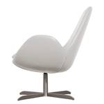 Fauteuil Houston II Cuir véritable Cuir véritable Neka : Blanc - Acier inoxydable