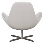 Fauteuil Houston II Cuir véritable Cuir véritable Neka : Blanc - Acier inoxydable