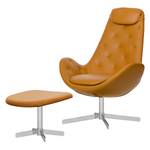 Sessel Houston III Echtleder Echtleder Neka: Cognac - Chrom