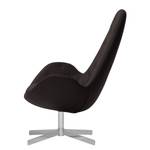 Fauteuil Houston III echt leer Echt leer Neka: Donkerbruin - Chrome