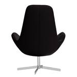 Fauteuil Houston III echt leer Echt leer Neka: Zwart - Chrome