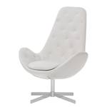 Fauteuil Houston III Cuir véritable Cuir véritable Neka : Blanc - Chrome