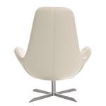 Fauteuil Houston III Cuir véritable Cuir véritable Neka : Crème - Acier inoxydable