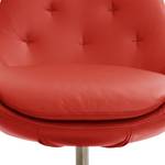 Fauteuil Houston III echt leer Echt leer Neka: Rood - Roestvrij staal