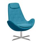 Fauteuil Houston III geweven stof Geweven stof Anda II: Turquoise - Roestvrij staal