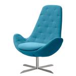 Fauteuil Houston III geweven stof Geweven stof Anda II: Turquoise - Roestvrij staal