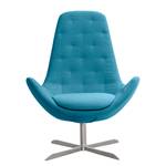 Fauteuil Houston III geweven stof Geweven stof Anda II: Turquoise - Roestvrij staal