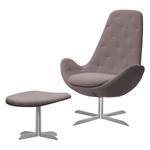 Fauteuil Houston III Tissu Tissu Milan : Gris-Marron - Acier inoxydable