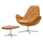 Sessel Houston IV Echtleder Echtleder Neka: Cognac - Chrom