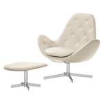 Sessel Houston IV Echtleder Echtleder Neka: Creme - Chrom