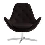 Fauteuil Houston IV echt leer Echt leer Neka: Donkerbruin - Chrome