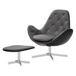 Fauteuil Houston IV Cuir véritable Cuir véritable Neka : Gris - Chrome