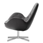 Fauteuil Houston IV echt leer Echt leer Neka: Grijs - Chrome