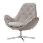 Fauteuil Houston IV Cuir véritable Cuir véritable Neka : Gris clair - Chrome