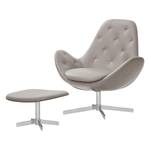 Fauteuil Houston IV echt leer Echt leer Neka: Lichtgrijs - Chrome