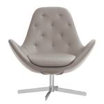 Fauteuil Houston IV Cuir véritable Cuir véritable Neka : Gris clair - Chrome