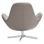 Fauteuil Houston IV echt leer Echt leer Neka: Lichtgrijs - Chrome