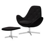 Fauteuil Houston IV echt leer Echt leer Neka: Zwart - Chrome