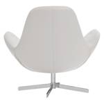 Fauteuil Houston IV echt leer Echt leer Neka: Wit - Chrome