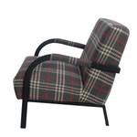 Fauteuil Hoxie geweven stof - Donkergrijs/rood