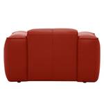 Fauteuil Hudson geweven stof Echt leer Neka: Rood