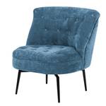 Fauteuil Jonas I Velours noir - Bleu vintage