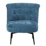 Fauteuil Jonas zwart fluweel - Vintage blauw