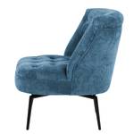 Fauteuil Jonas zwart fluweel - Vintage blauw