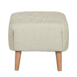 Sessel Juna Strukturstoff/Webstoff - Fischgrätmuster Beige - Mit Hocker