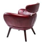 Fauteuil Jupiter Cuir véritable - Rouge bordeaux