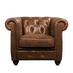 Fauteuil Knighton echt leer - bruin