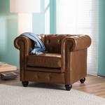 Fauteuil Knighton echt leer - bruin