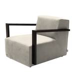 Fauteuil Lazy Imitation cuir aspect vieilli - Beige - Avec repose-pieds