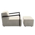 Fauteuil Lazy antiekleren look - Beige - Met hocker