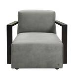 Fauteuil Lazy antiekleren look - Grijs - Met hocker