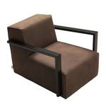 Fauteuil Lazy antiekleren look - Bruin - Zonder hocker