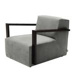 Fauteuil Lazy Imitation cuir aspect vieilli - Gris - Sans repose-pieds