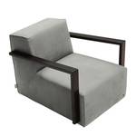 Fauteuil Lazy Imitation cuir aspect vieilli - Gris - Sans repose-pieds