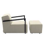 Fauteuil Lazy structuurstof - Beige - Met hocker