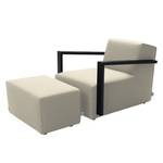 Fauteuil Lazy Tissu structuré - Beige - Avec repose-pieds